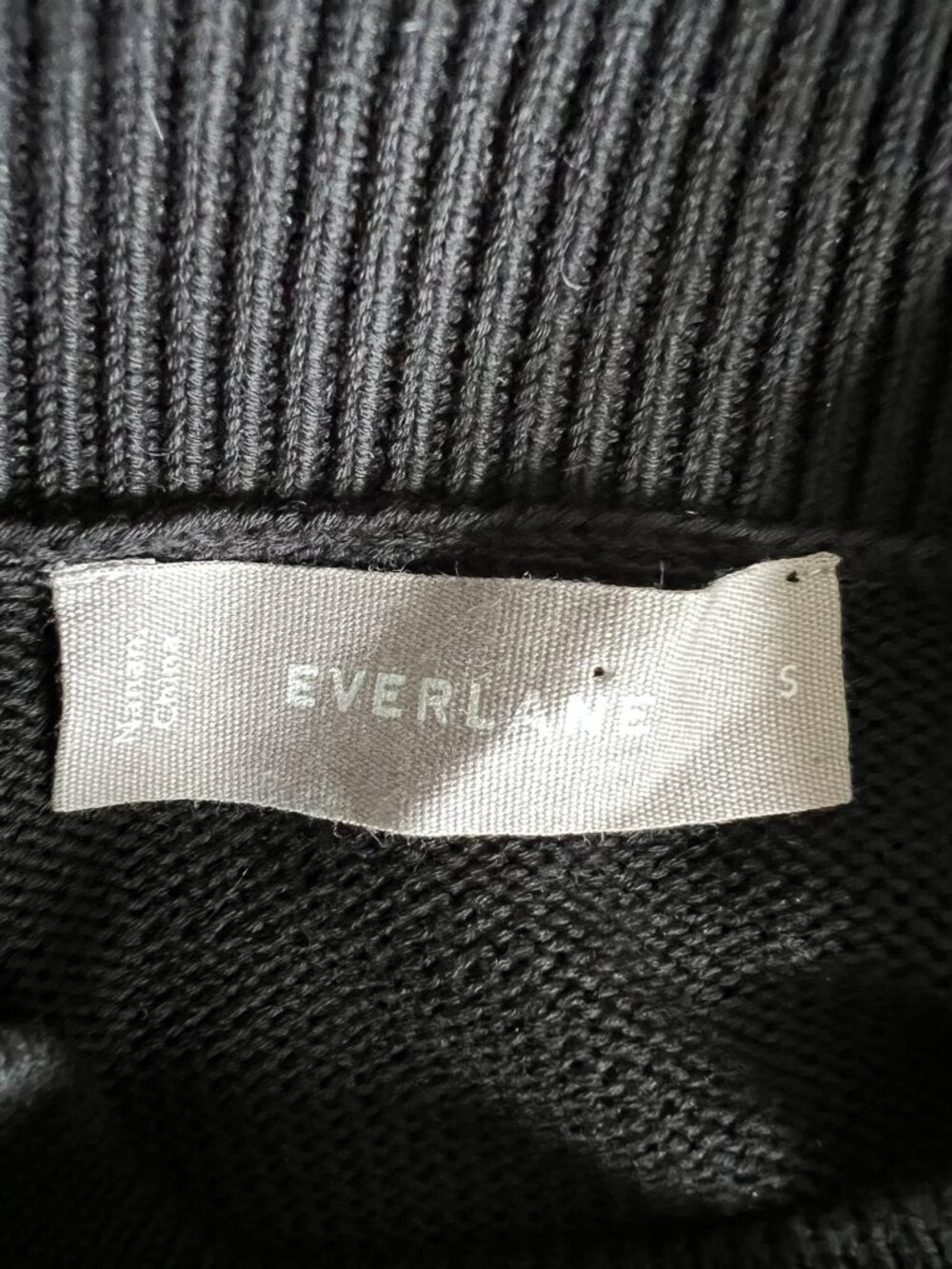 Everlane Mock Turtleneck Cotton Sweater In Black Size S - Picture 12 of 13